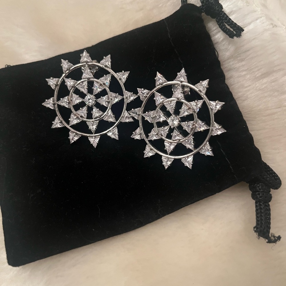Nickho Rey Silver and Crystal Earrings
